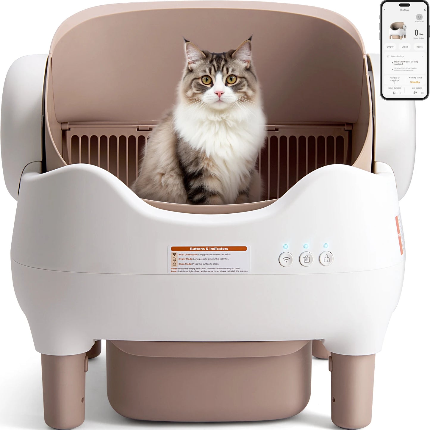Lunapurr Self Cleaning Litter Box With App Control For Multi Cats